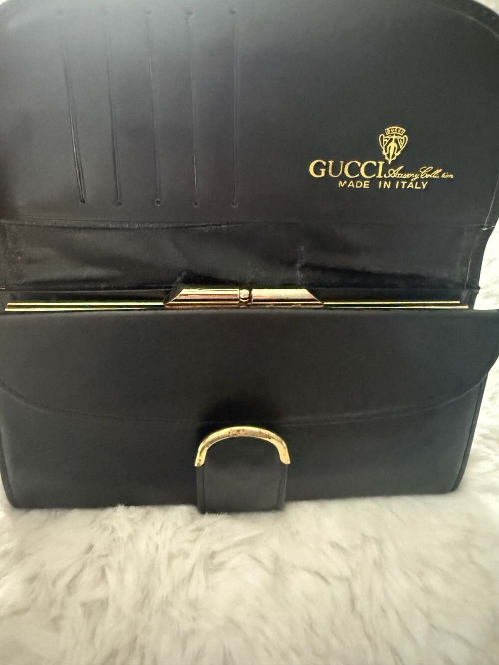 Authentic Vintage Gucci Sherry Line Long Wallet with Green and Red Web and Gold - Picture 8 of 10
